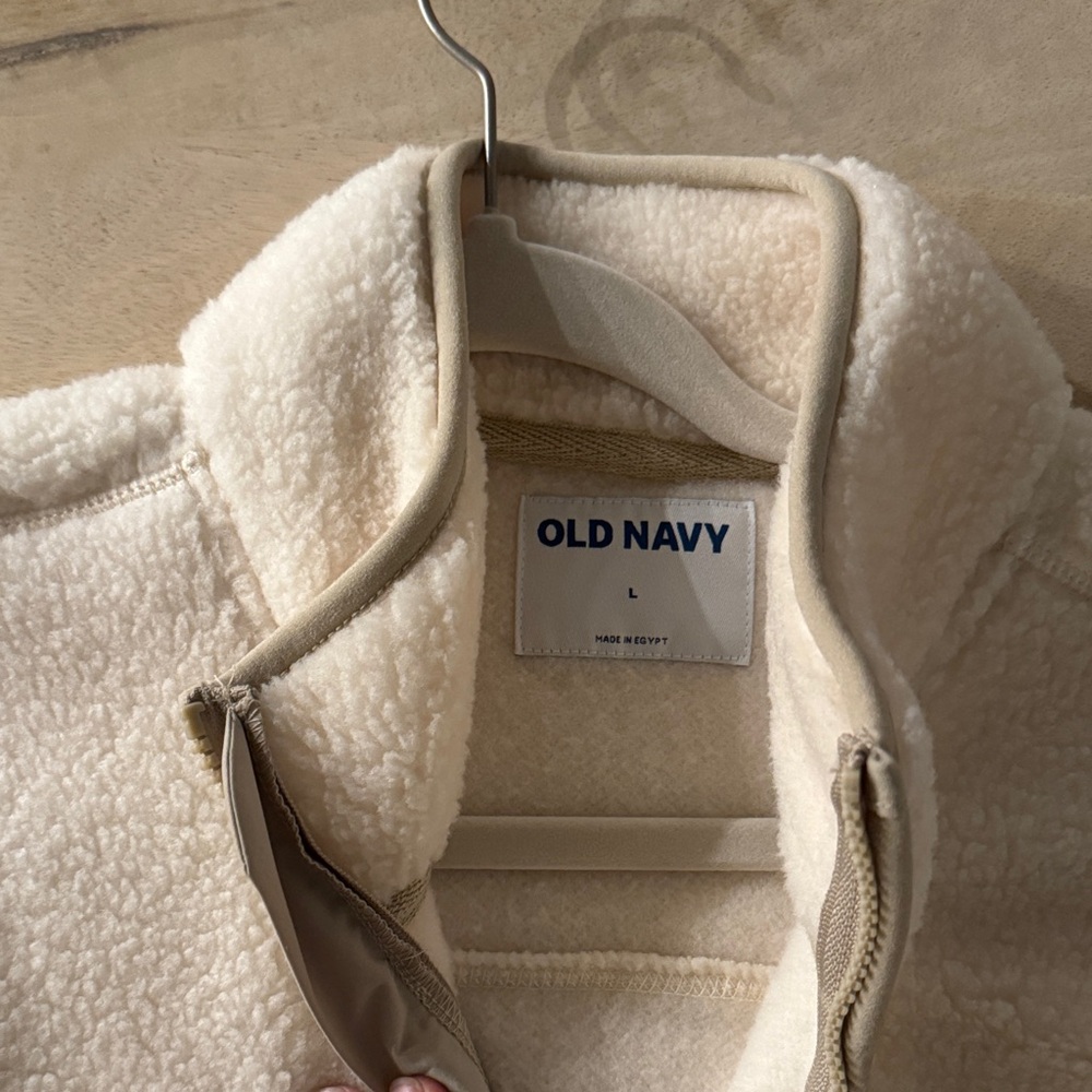 Old Navy Beige Sherpa Fleece Jacket